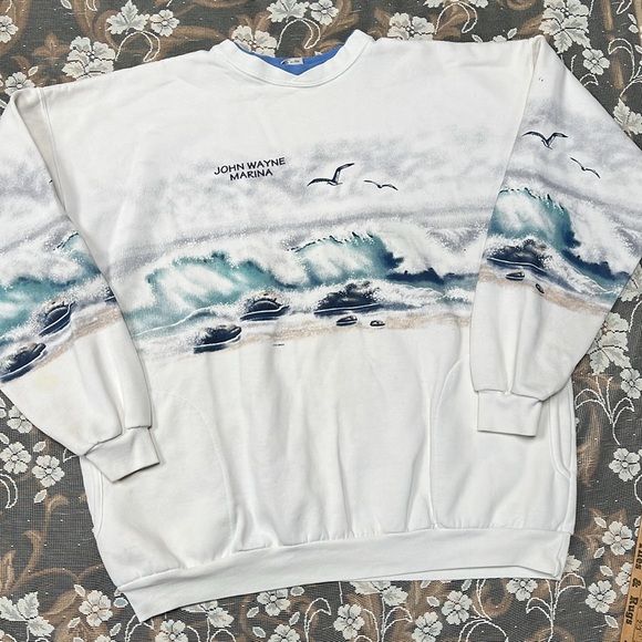 Vintage 1990s Art Unlimited Nature Painting Graphic Crewneck Wilderness